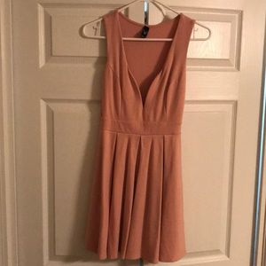 Deep V fit and flare dress